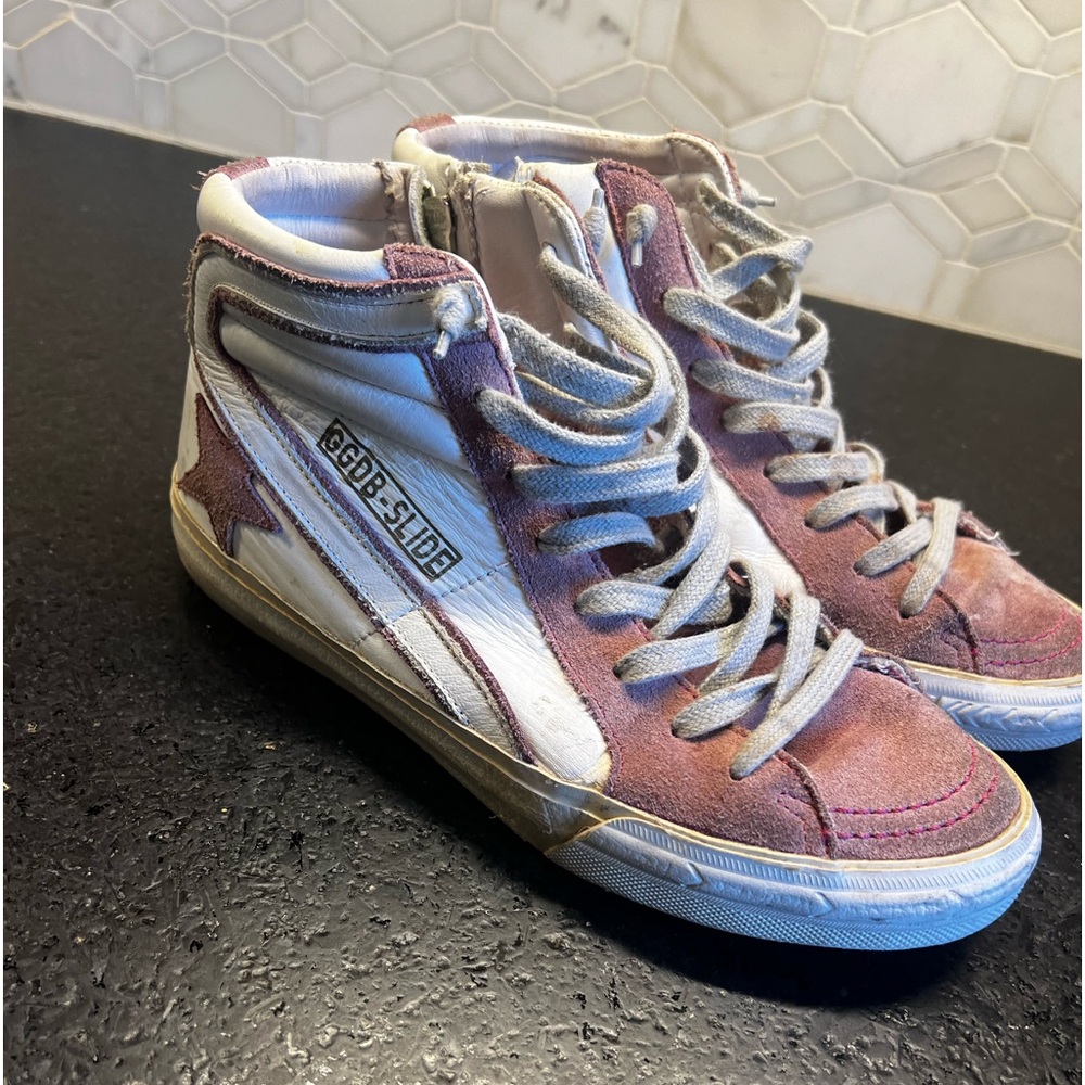 Golden Goose Pink Suede High Tops